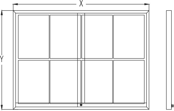 Midi Sliding Doors Notice Board "Cork"